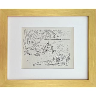 Matisse Drawings 19 Baie Tahiti Lithograph 1968 Framed For Sale