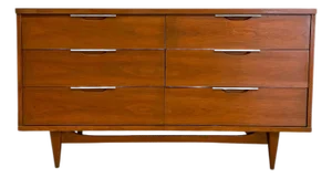 1960s Vintage Mid Century Modern 6 Drawer Dresser Kent Coffey Tableau Collection