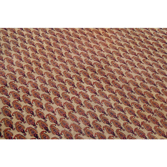 Textile Handmade Antique Tabriz Wool Rug in Tan With Allover Boteh Pattern For Sale - Image 7 of 12