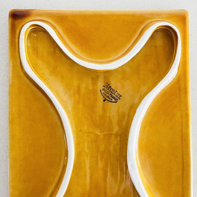 Brown Vintage Ceramic Cheese Board from Boch Frères, 1950s For Sale - Image 8 of 10