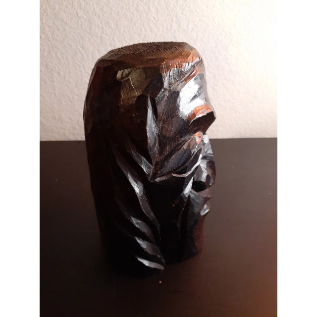 This is Handcarved Wooden 7" Face Sculpture. Procured at an auction