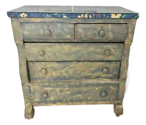Antique Chest of Drawers – Original Casters, Keyholes & Wood Pulls