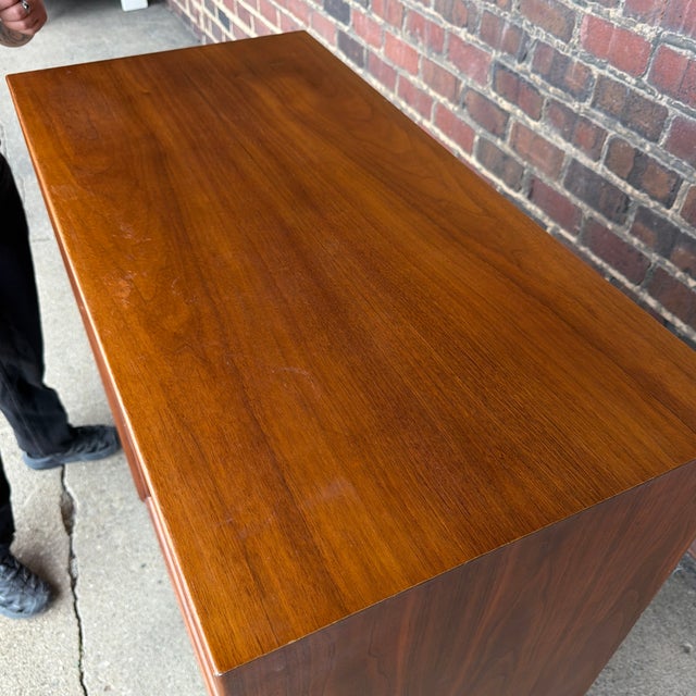 American of Martinsville Wonderwood Walnut & Cane Tall Chest Dresser For Sale - Image 12 of 12