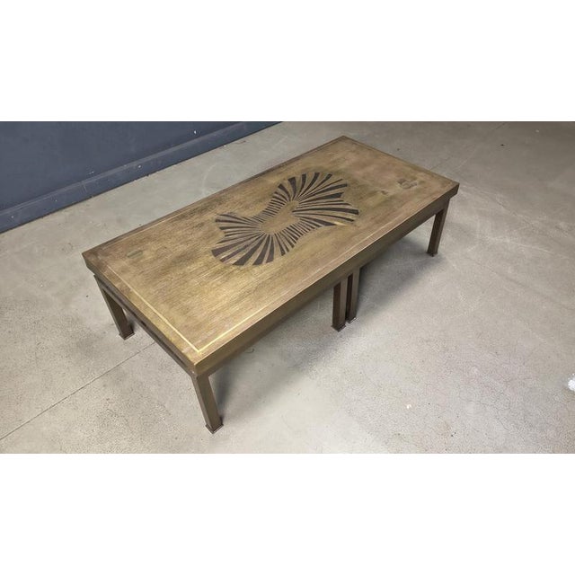 Vintage Etched Brass Coffee Table, 1970s For Sale - Image 6 of 12