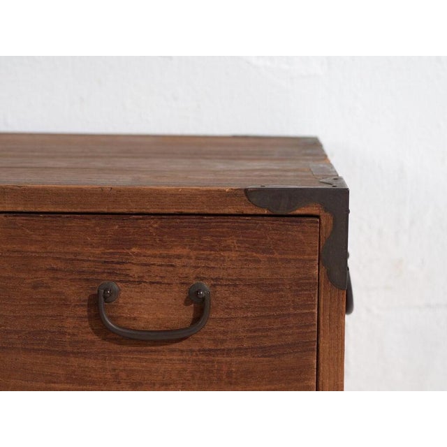 Wood Antique Japanese Tansu Chest of Drawers For Sale - Image 7 of 13