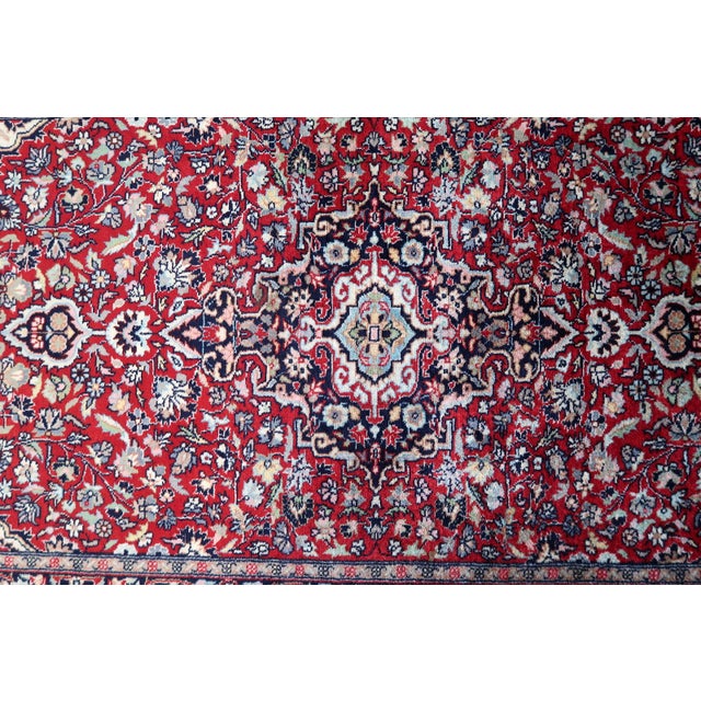 Navy Blue 1960s, Handmade Vintage Persian Kashan Runner 2.4' X 5.8' For Sale - Image 8 of 10