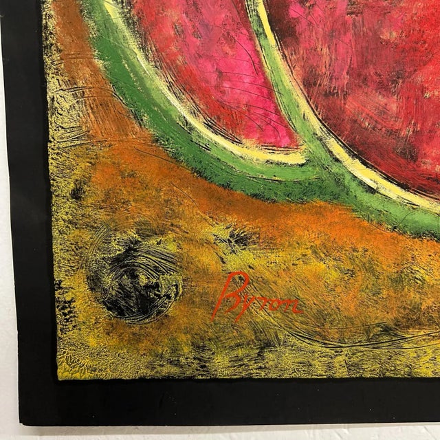 1980s Byron Gálvez Art Pastel Black Paper For Sale - Image 10 of 12