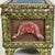 Vintage Painted Tramp / Folk Art Sewing Box With Large Pincushion Top & Red Heart Carving For Sale - Image 16 of 18