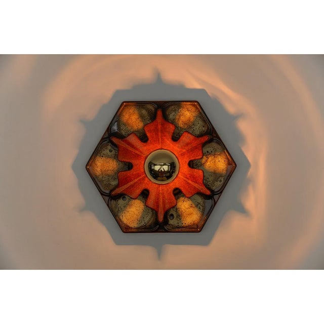 Ceramic Brown Wall Lights, Germany, 1970s, Set of 7 For Sale - Image 10 of 14