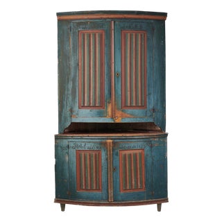 Antique Swedish Gustavian Corner Cabinet For Sale