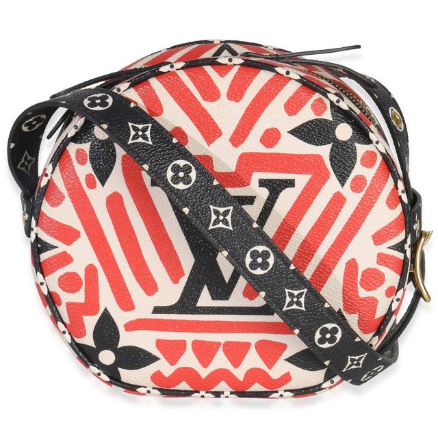 Louis Vuitton Cream Red Giant LV Crafty Boite Chapeau Souple Bag PM For Sale - Image 4 of 9
