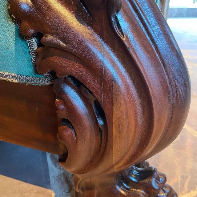 19th Century Antique Empire Sofa Hand Carved Mahogany For Sale - Image 4 of 13