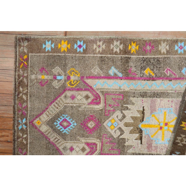 Mid 20th Century Zabihi Collection Vintage Chocolate Brown Tribal Turkish Prayer Rug For Sale - Image 5 of 7