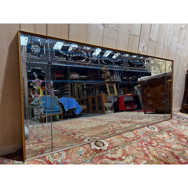 Venetian Art Nouveau Style Bistro Mirror, 1960s For Sale - Image 9 of 9