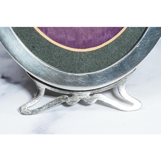 Elegant Large Art Nouveau Antique Sterling Silver Picture Photo Frame Easel Back For Sale In New York - Image 6 of 12