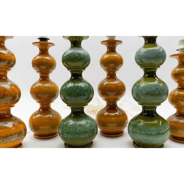 Orange Ceramic Table Lamp Base from Kaiser Leuchten, Germany, 1960s For Sale - Image 12 of 14