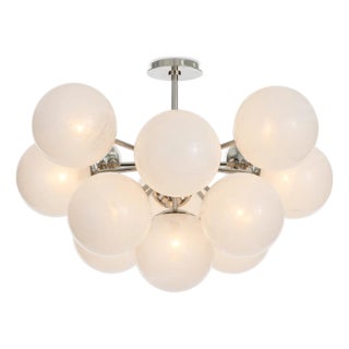 Regina Andrew Shine Globe Flush Mount, Polished Nickel with Swirl Glass For Sale
