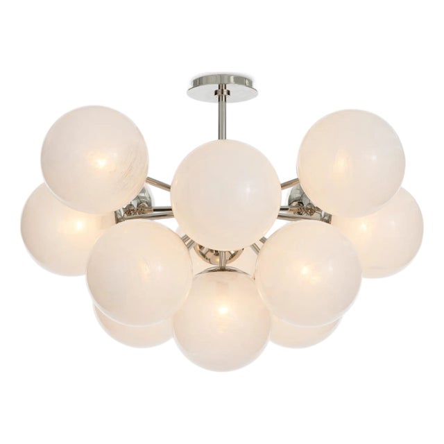 Regina Andrew Shine Globe Flush Mount, Polished Nickel with Swirl Glass For Sale