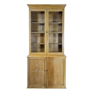 Antique Victorian English Pine Library Bookcase Circa 1880 For Sale