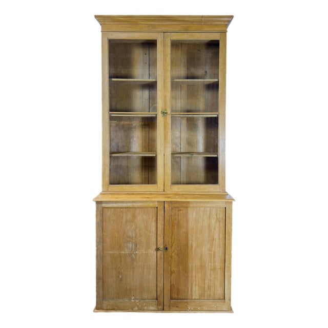 Antique Victorian English Pine Library Bookcase Circa 1880 For Sale