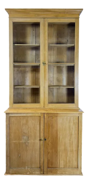 Antique Victorian English Pine Library Bookcase Circa 1880