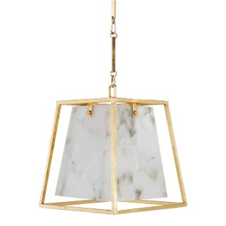 Stacey Gold Leaf & Alabaster Fixture For Sale