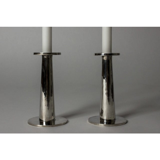 Silver Candlesticks by Jarl Ölveborn, Set of 2 For Sale - Image 6 of 8