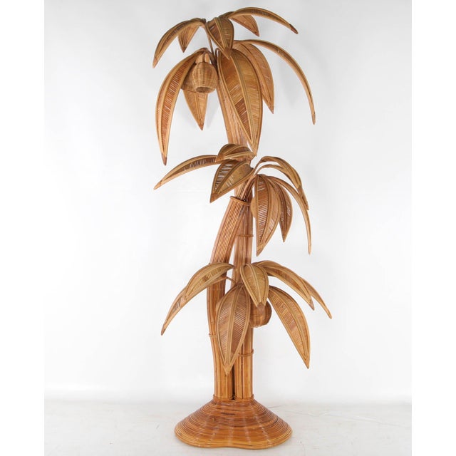 Rattan Palm Tree Floor Lamp For Sale - Image 12 of 18