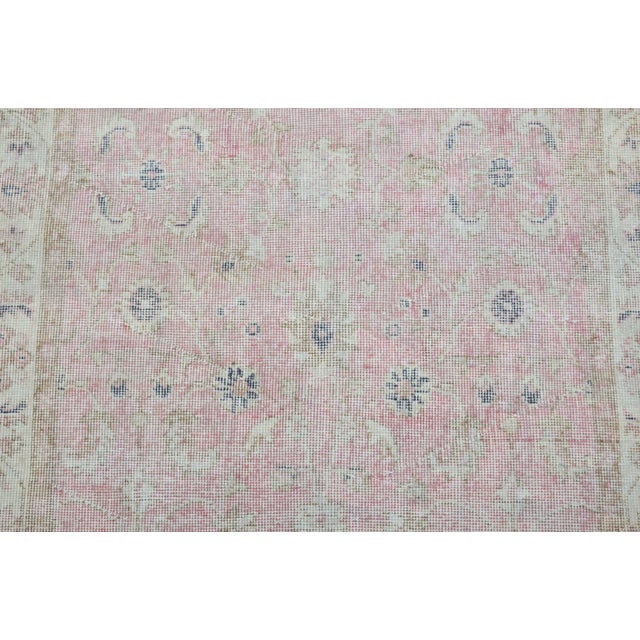 Pink 1960s Pale Pink Natural Vintage Area Carpet For Sale - Image 8 of 11