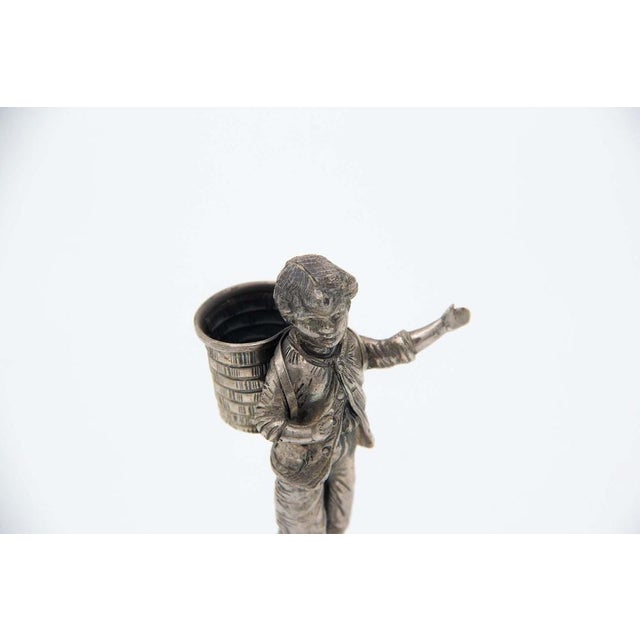 Silver Toothpick Holder with Boy, in Good conditions. Designed 1980 to 1989
