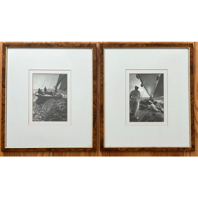 Black Vintage Framed Nautical Sailor and Sailboat Photographs by Rosenfeld, a Pair For Sale - Image 8 of 8