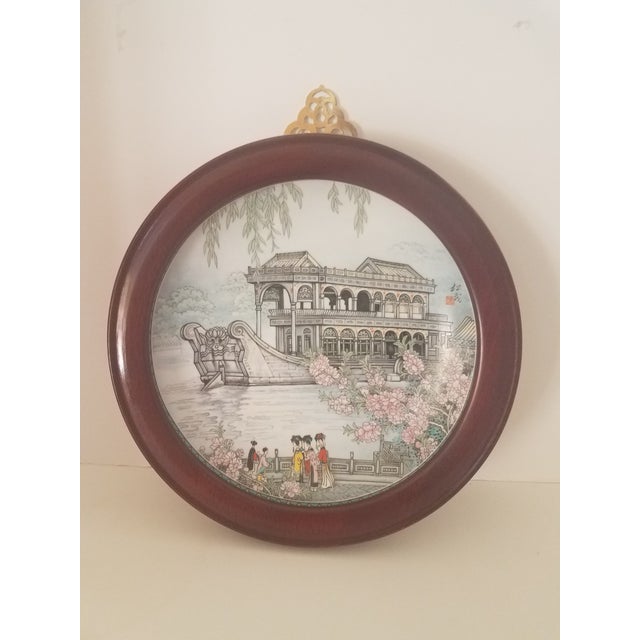 Vintage "Van Hygen & Smythe" Imperial Jingdezehn Porcelain Japanese Wall Hanging For Sale - Image 9 of 9