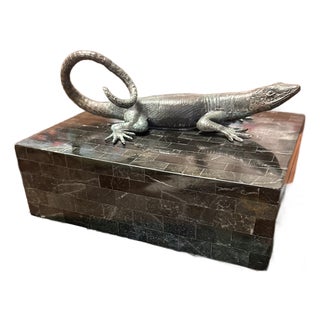 Maitland Smith Lizard Stone Cigar Box For Sale