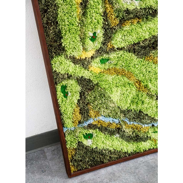 Mid Century Modern Tapestry Wall Hanging Rug Abstract Golf Course Links Shag 5x4 For Sale - Image 4 of 12