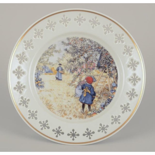 Ceramic Porcelain Plates with Motifs with Carl Larssons Paintings from Bing & Grøndahl, 1960s, Set of 6 For Sale - Image 7 of 10