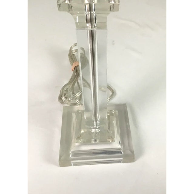 Mid Century Modern Lucite Table Lamp For Sale - Image 4 of 8