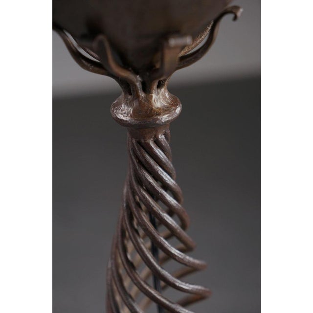 Art Nouveau Wrought Iron Standing Lamp For Sale - Image 4 of 15
