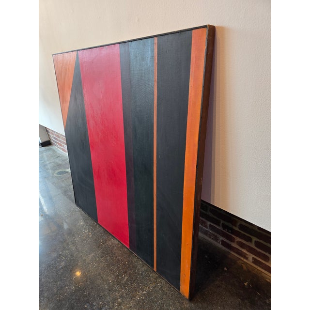 Large scale, bold, abstract painting by Hungarian artist Frederic Karoly. Based on his other work and style at various...