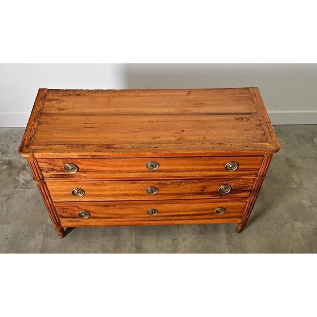 French Walnut 19th Century Louis XVI Style Commode For Sale - Image 13 of 16