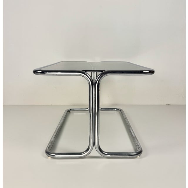 Mid-Century Modern Mid-Century Modern Tubular Steel and Smoked Glass Coffee Table, Italy, 1970s For Sale - Image 3 of 8