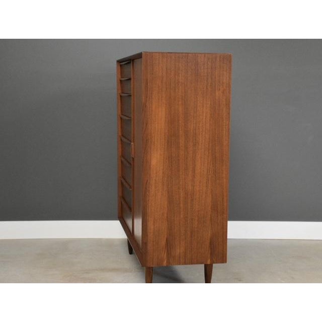 Mid-Century Modern 1950s Refinished Danish Modern Teak Armoire Dresser by Falster For Sale - Image 3 of 14