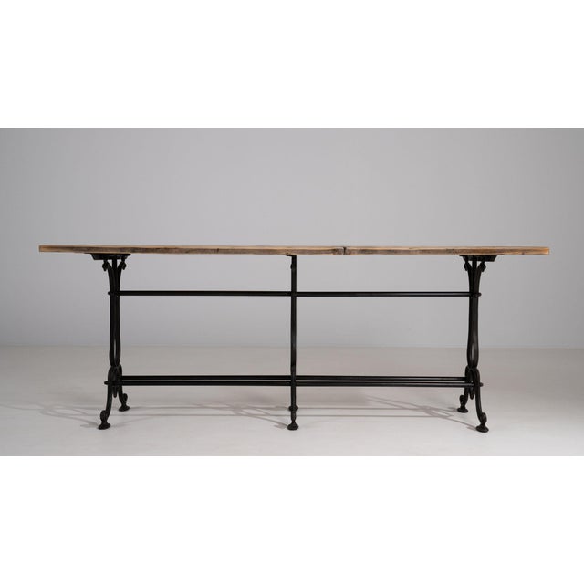 Black 19th Century France Black Iron Console Table For Sale - Image 8 of 11