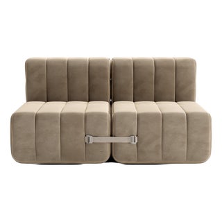 Curt Modular 2-Seater Sofa in Barcelona Velvet Fabric from Ambivalenz, Set of 4 For Sale