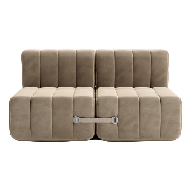 Curt Modular 2-Seater Sofa in Barcelona Velvet Fabric from Ambivalenz, Set of 4 For Sale
