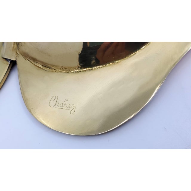 Bowl Brass Copper & Abalone Shell Fish Wall Sculpture 1960s Signed For Sale - Image 9 of 11