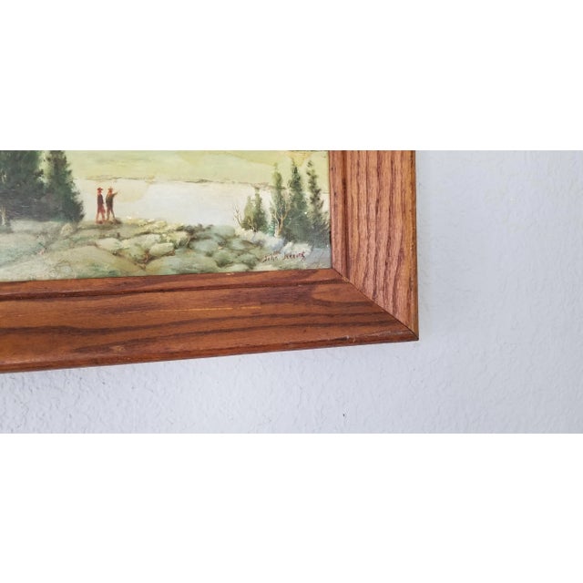 1950s 1950s Abstract Stream Landscape Oil Painting by John Janning, Framed For Sale - Image 5 of 11