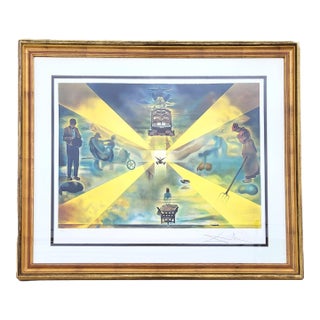 Rare Hand Signed Salvador Dali Lithograph "Railway Station at Perpignan" Ap 14/300 For Sale