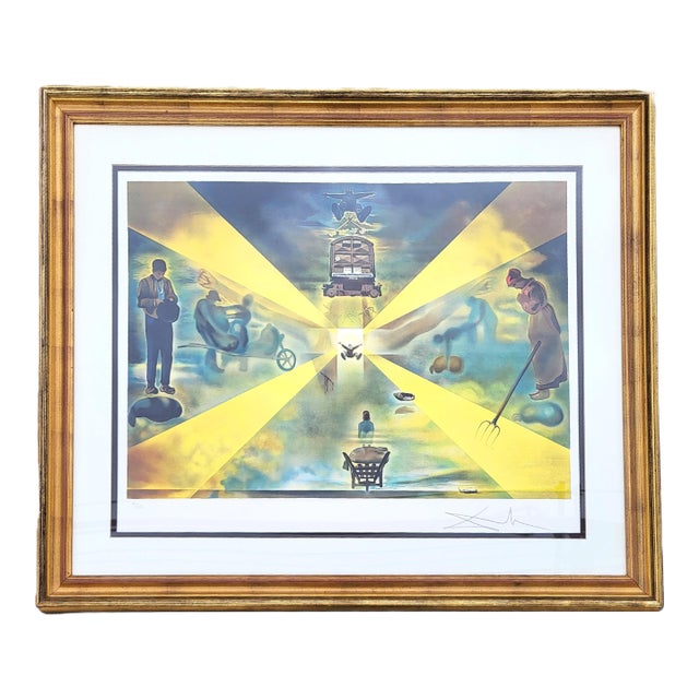 Rare Hand Signed Salvador Dali Lithograph "Railway Station at Perpignan" Ap 14/300 For Sale