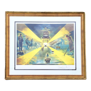 Rare Hand Signed Salvador Dali Lithograph "Railway Station at Perpignan" Ap 14/300