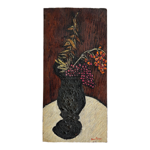 Ben-Zion Weinman, American Modernist Oil Painting Expressionist Vase, Flowers WPA Artist Ben ZIon